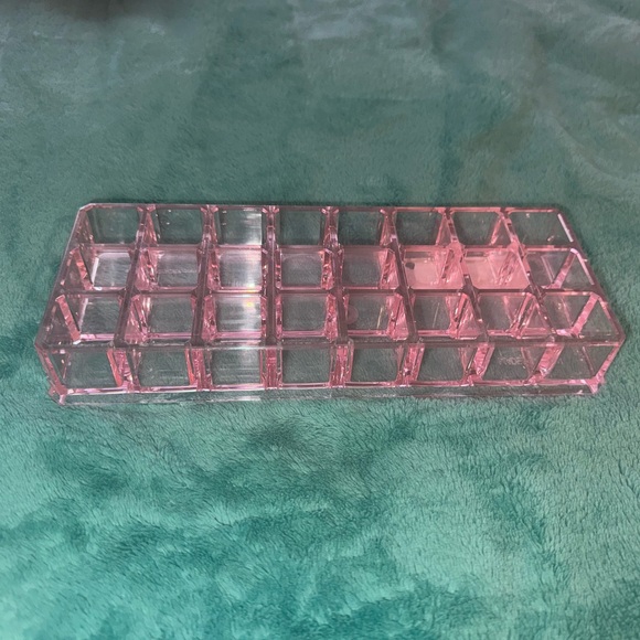 Pink Transparent Acrylic Lipstick Lipgloss Organizer Holder - Picture 2 of 2